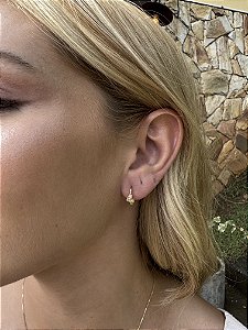 Argola solitário coração • folheado a ouro