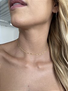 Choker coração chapinha • folheado a ouro