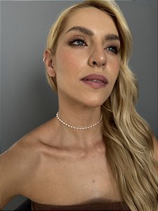 Choker pérola tradicional • folheado a prata