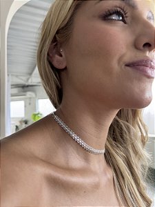 Choker folha • folheado a prata