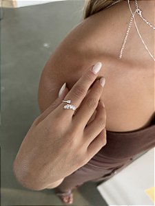 Anel pena • folheado a prata