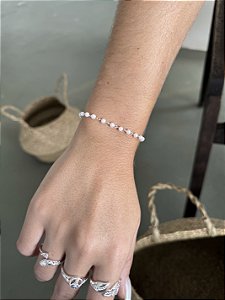 Pulseira pérola tradicional • folheado a prata