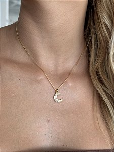 Colar lua • folheado a ouro