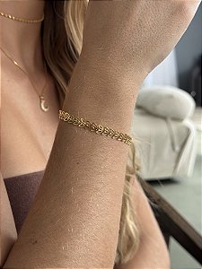 Pulseira folha • folheado a ouro