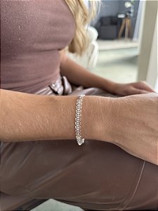 Pulseira folha • folheado a prata