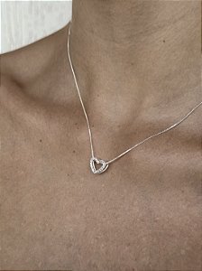 Colar amour • folheado a prata