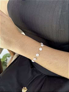 Pulseira pérola redonda • folheado a ouro