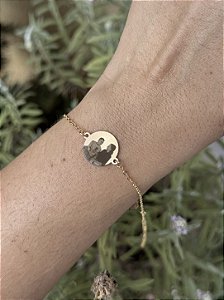 Pulseira foto personalizada • folheado a ouro
