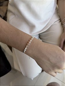 Pulseira trevo gravata • folheado a prata
