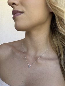 Colar coração luxo mini • folheado a prata