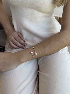 Bracelete 2 corações • folheado a prata