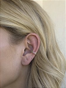 Piercing fake zircônia color • folheado a ouro