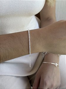 Pulseira riviera cristal • folheado a prata