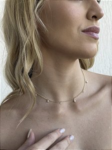Choker pérola brilho • folheado a ouro