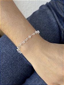 Pulseira pedras cristal • folheado a prata