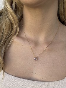 Colar pedra rose cut • folheado a ouro