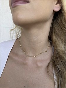 Choker borboleta • folheado a ouro