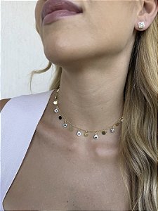 Choker olho grego • folheado a ouro