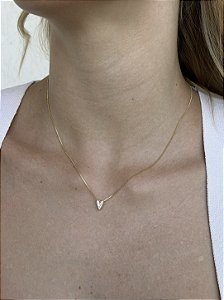 Colar coração luxo cristal P • folheado a ouro