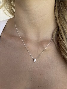Colar coração luxo cristal P • folheado a prata