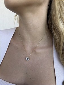 Colar ponto de luz 12mm • folheado a ouro