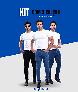 Kit 3 Calças Masculinas Skinny