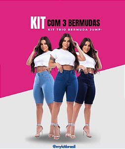 Kit 3 Bermuda Jump Feminino Blue