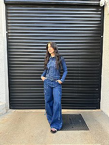 Jaqueta Jeans Feminina Manga Longa
