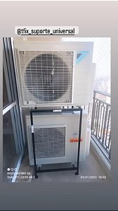 "Rack Duplo T-FIX : (9K até 30k) Solução Inteligente para Instalação de Condensadoras em Varandas de Apartamentos. Fabricação Sob Medida para Mais Eficiência e Estética."