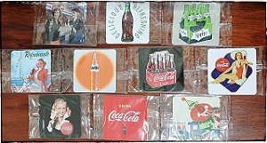 Coleção 10 Porta Copos Imantados Originais Coca Cola Lacrado