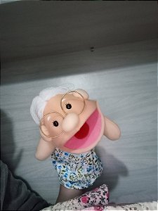Fantoche Mini Vovó de Tecido Artesanal