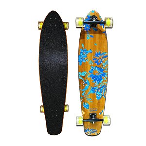 Skate Longboard Hondar 06x24cm Shape Hondar com Eixos Invertidos 180mm, com Rolamentos Black Sheep e Rodas 70mm