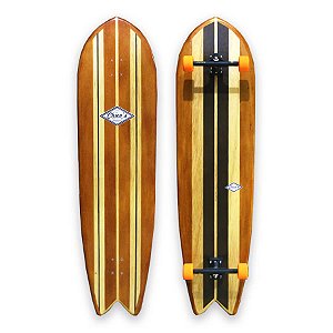 Skate Longboard Fishboard 145x37cm com Eixos Invertidos 180mm, Rolamentos Red Bones IMportados e Rodas Hondar Juice 65mm