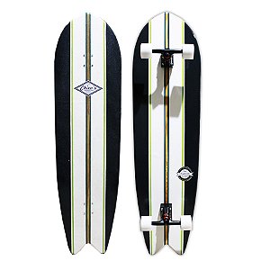 Skate Longboard Fishboard 130x35cm com Eixos Tradicionais 149mm, Rolamentos Kolami Importados e Rodas Chico's 70mm