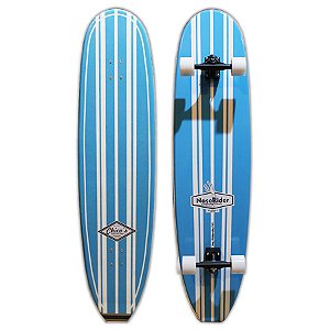 Longboard Modelo Noserider 130x30cm com Eixos Invertidos 160mm, Rolamentos Black Sheep e Rodas Chico's 70mm