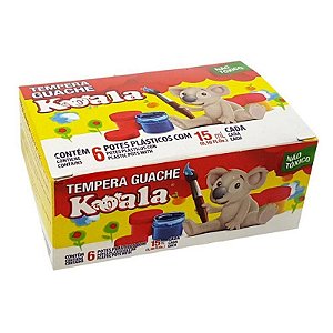 Tinta Guache Koala  Caixa c/ 6 Cores 15mL