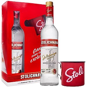 Vodka Stolichnaya 750ml + Caneca Exclusiva