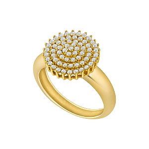 Anel chuveiro em ouro amarelo e diamantes