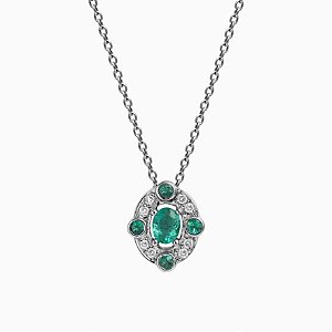 Colar em ouro branco com turmalinas paraíba e diamantes