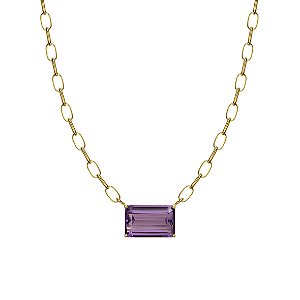 Colar em ouro amarelo com ametista