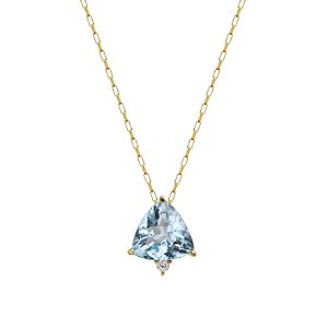 Colar em ouro amarelo com topázio e diamante