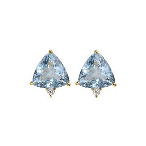 Brincos em ouro amarelo com topázio e diamante