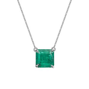 Colar Vênus em ouro branco e esmeralda