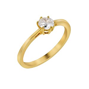 Anel solitário em ouro amarelo com diamante