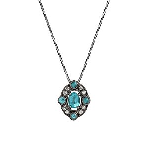 Colar em ouro negro com turmalinas paraíba e diamantes