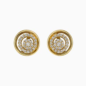 Brinco sol em ouro amarelo com diamantes