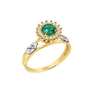 Anel de formatura em ouro amarelo com zircônias