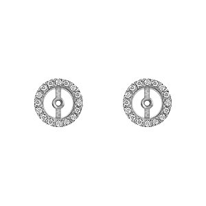 Base para brincos em ouro branco com diamantes