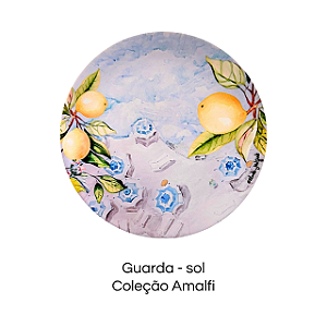 Prato de porcelana com arte  "Guarda - sol" - Coleção Amalfi
