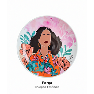 Pratos "Força" de parede em Porcelana Decorativa com ilustração - Coleção Essência